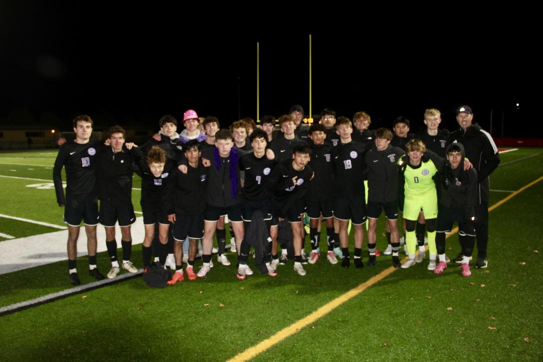 The 2024n South Varsity Soccer team after their final game of the season